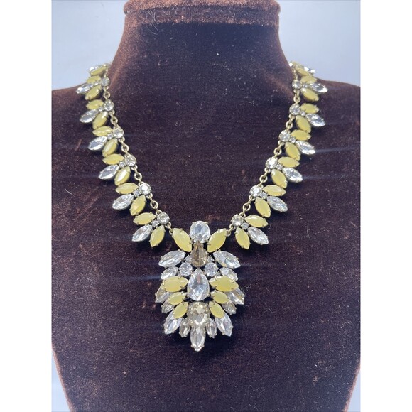 J Crew Neutral Colored Crystal Large Medallion Continuous Statement Necklace - Picture 2 of 11